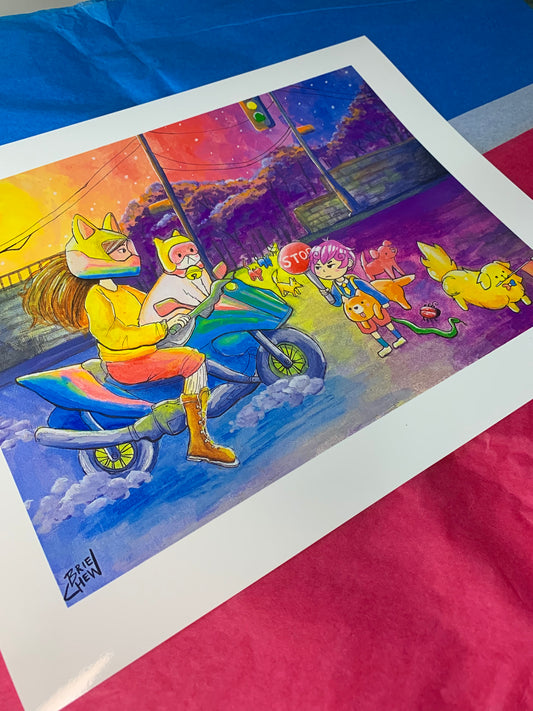 Bee and Puppycat Sunset Print