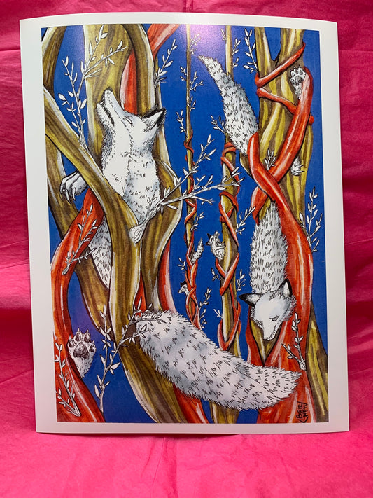 Tree Fox Rising Print