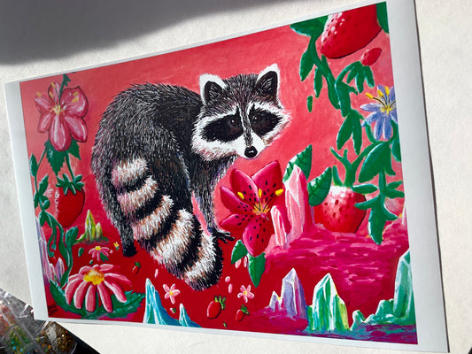 Crystal Raccoon Cave Print