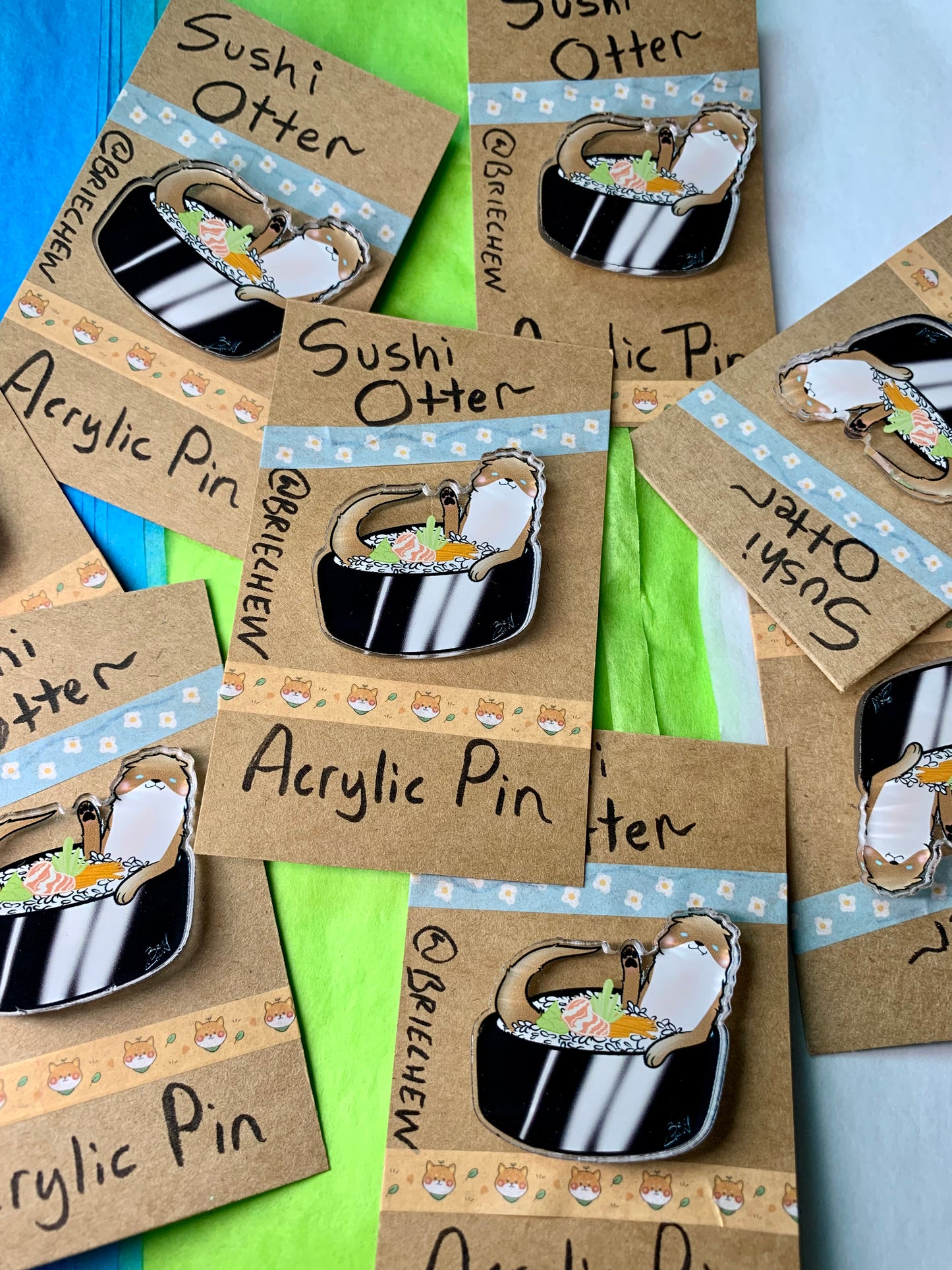 Sushi Otter Acrylic Pin