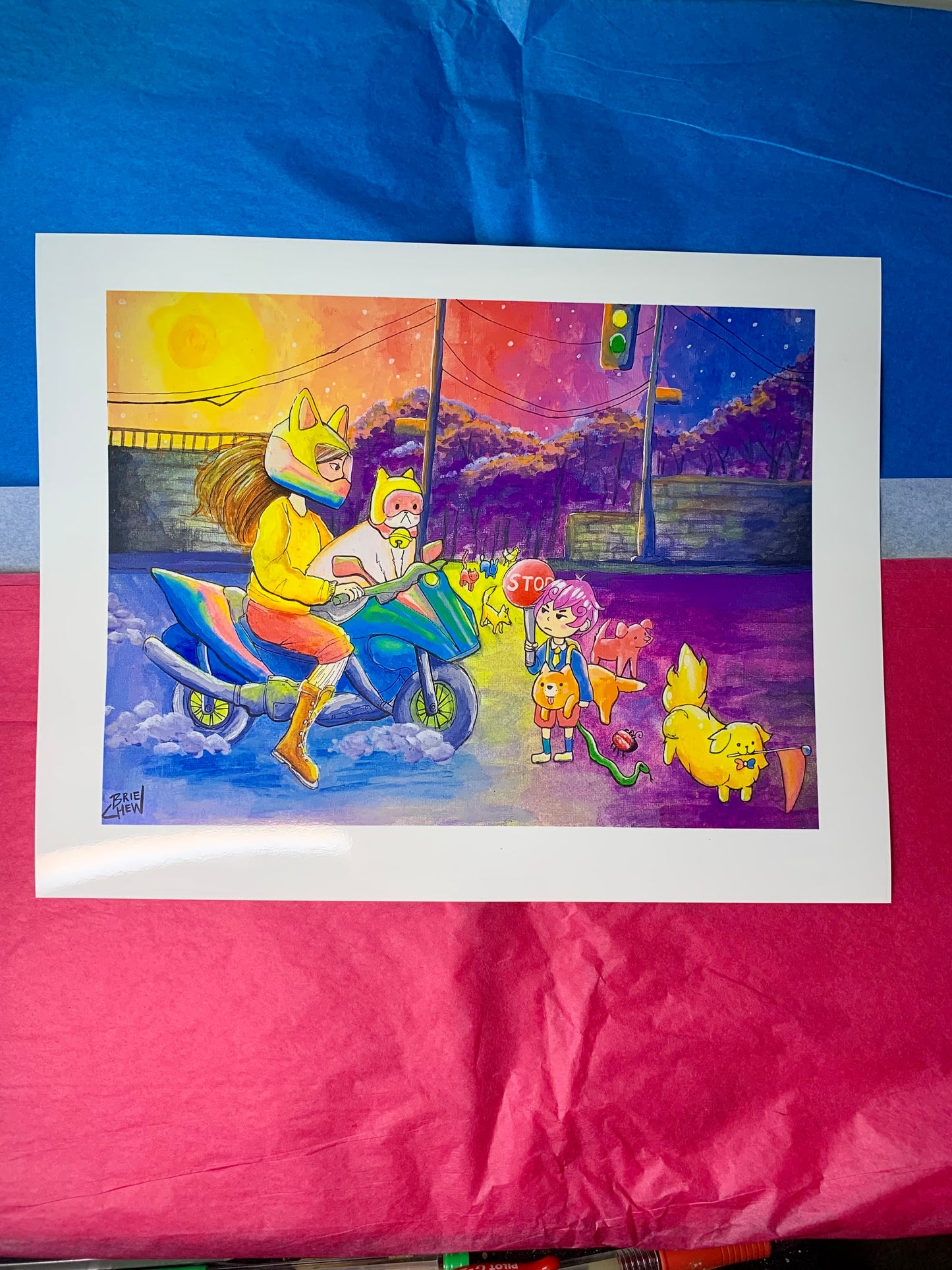 Bee and Puppycat Sunset Print