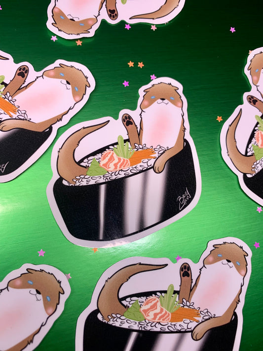 Sushi Otter Sticker