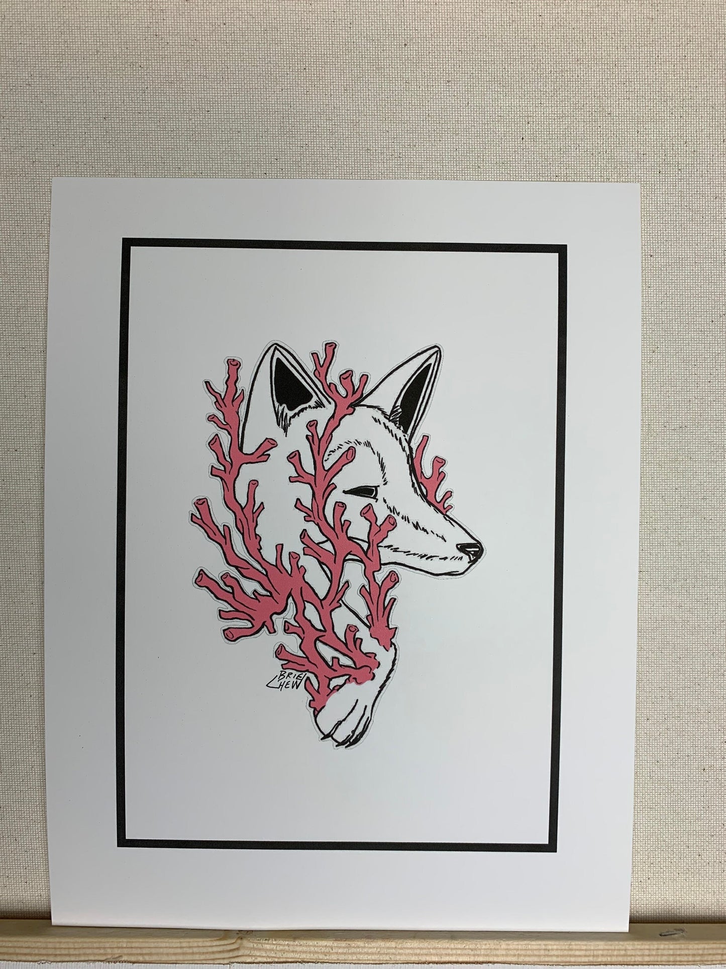 Coral Fox Print