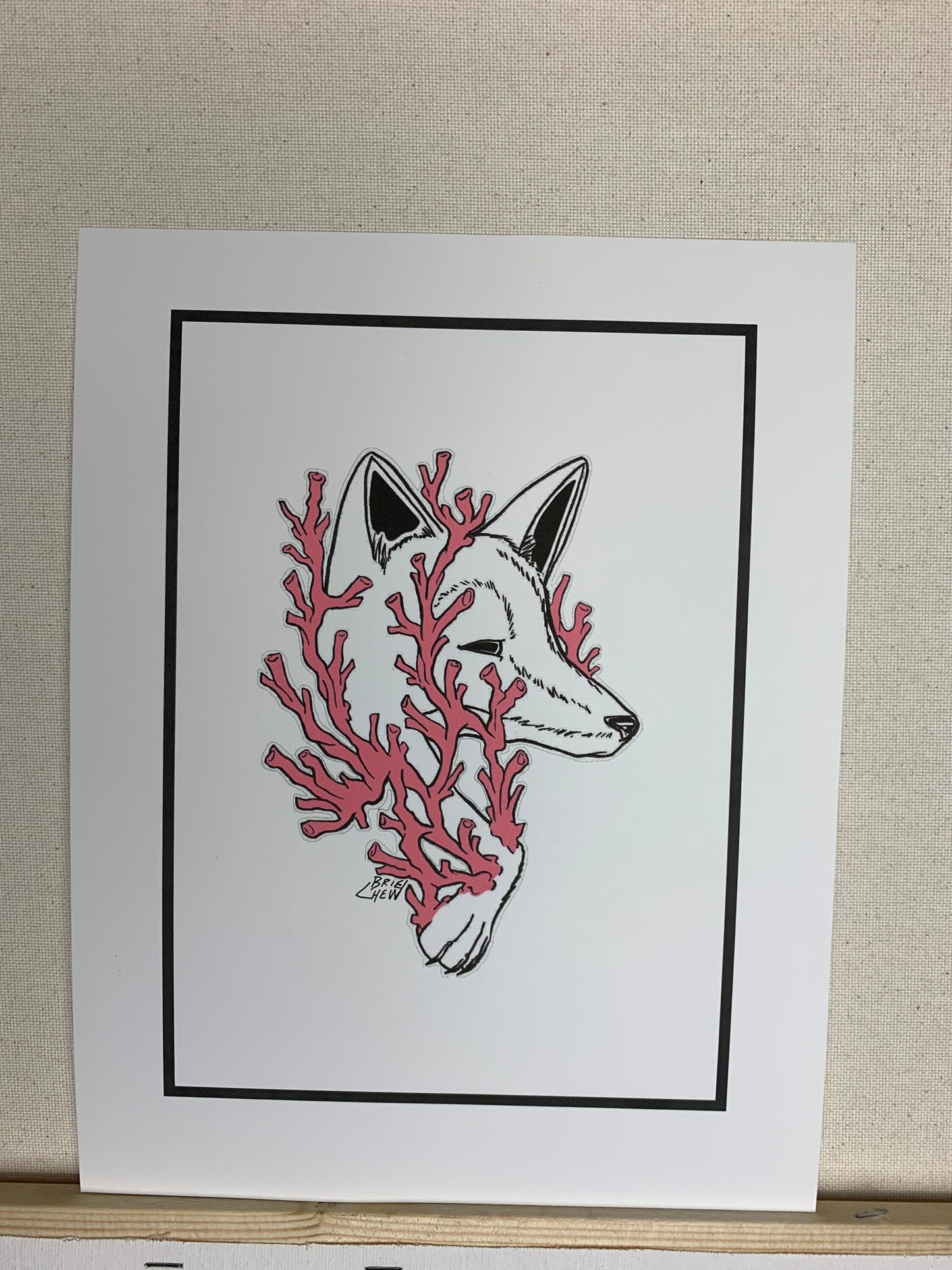 Coral Fox Print