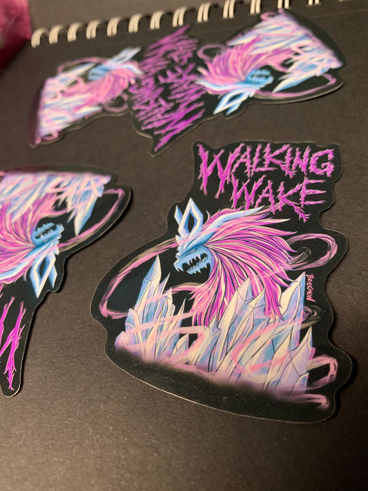 Walking Wake Sticker