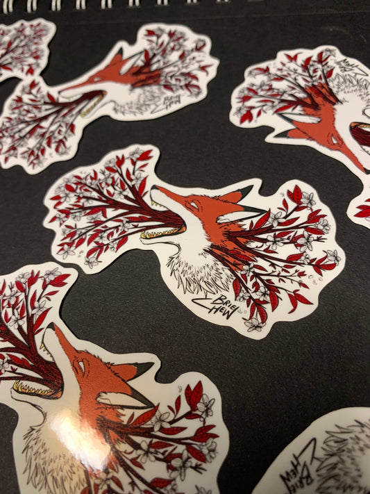 Blooming Fox Sticker