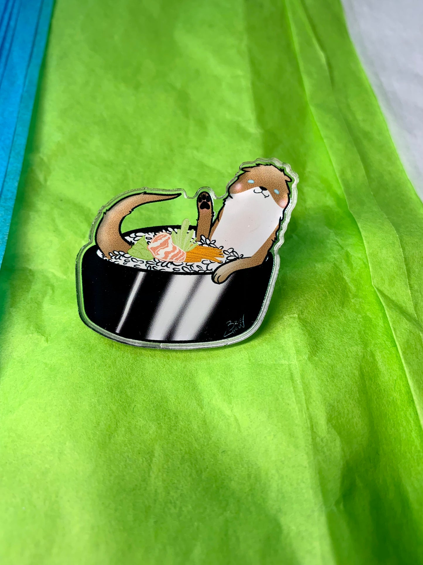 Sushi Otter Acrylic Pin